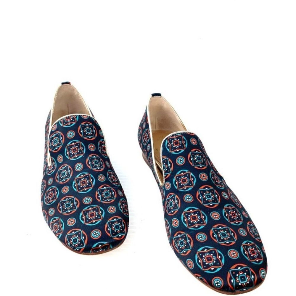 Banana Republic "Louisa" Silk Loafer Blue Smoking Slipper Size 6 NWT